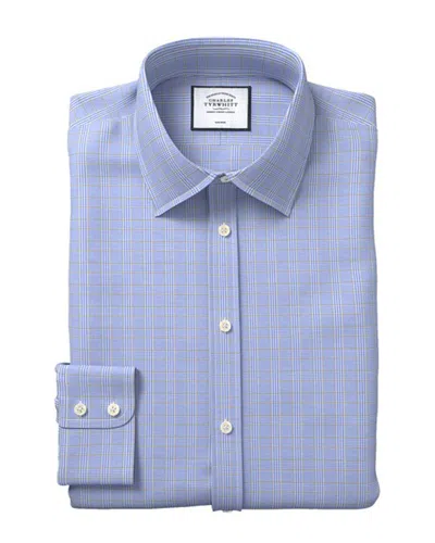 Charles Tyrwhitt Non-iron Prince Of Wales Shirt In Blue
