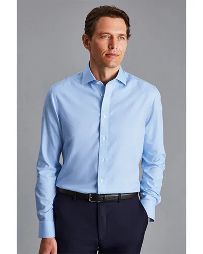 Charles Tyrwhitt Non-iron Regent Weave Cutaway Slim Fit Shirt In Blue