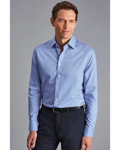 Charles Tyrwhitt Non-iron Royal Panama Slim Fit Shirt In Blue