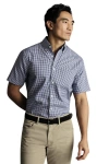 Charles Tyrwhitt Non-iron Stretch Check Short Sleeve Shirt