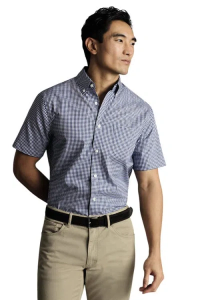 Charles Tyrwhitt Non-iron Stretch Check Short Sleeve Shirt