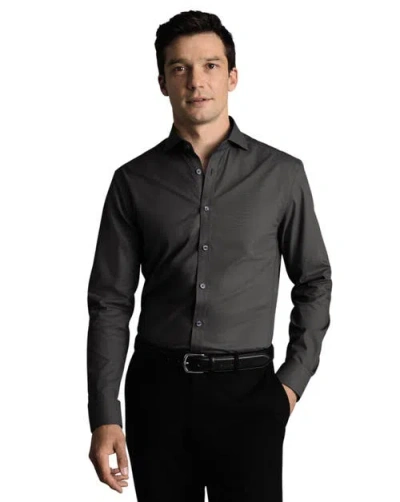 Charles Tyrwhitt Non-iron Stretch Poplin Shirt In Black