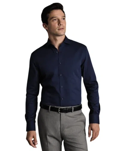 Charles Tyrwhitt Non-iron Stretch Poplin Shirt In Blue