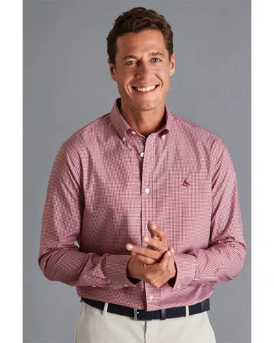 Charles Tyrwhitt Non-iron Stretch Poplin Slim Fit Shirt In Pink