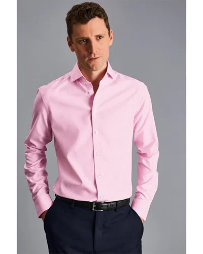 Charles Tyrwhitt Non-iron Twill Cutaway Slim Fit Shirt In Pink