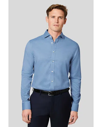 Charles Tyrwhitt Non-iron Twill Cutaway Slim Fit Shirt In Blue