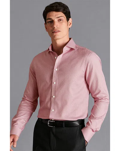 Charles Tyrwhitt Non-iron Twill Micro Check Shirt In Pink