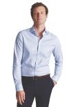 Charles Tyrwhitt Non-iron Twill Prince Of Wales Shirt In Sky Blue