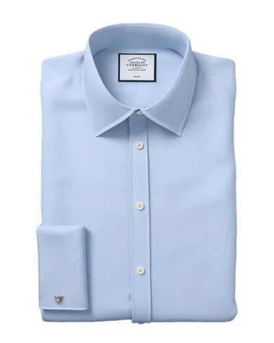 Charles Tyrwhitt Non-iron Twill Super Slim Fit Shirt In Burgundy