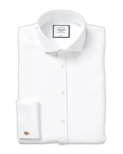 Charles Tyrwhitt Non-iron Twill Super Slim Fit Shirt In White