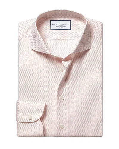 Charles Tyrwhitt Non-iron Performance Twill Shirt In Pink