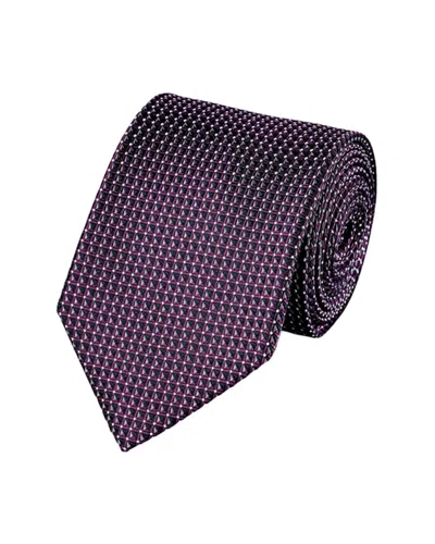Charles Tyrwhitt Pattern Silk Stain Resistant Tie In Burgundy