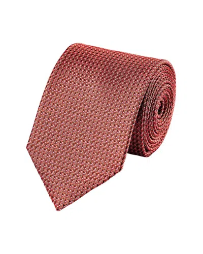 Charles Tyrwhitt Pattern Silk Stain Resistant Tie In Orange