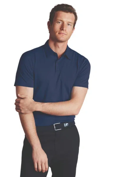 Charles Tyrwhitt Plain Short Sleeve Jersey Polo In Blue