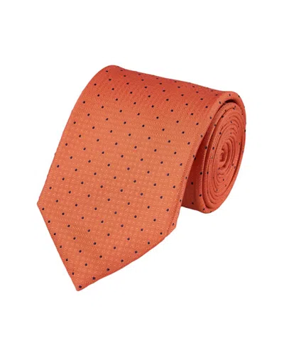 Charles Tyrwhitt Polka Dot Silk Stain Resistant Tie In Orange
