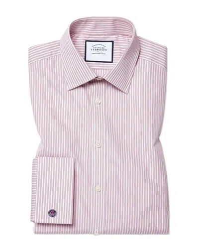 Charles Tyrwhitt Poplin Fine Stripe Extra Slim Fit Shirt In Pink