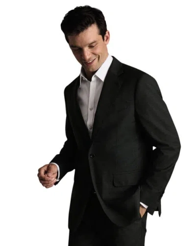 Charles Tyrwhitt Puppytooth Slim Fit Italian Suit Jacket In Black