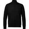 Charles Tyrwhitt Pure Merino Button Neck Sweater In Black