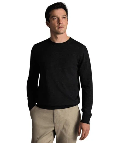 Charles Tyrwhitt Pure Merino Crew Neck Sweater In Black