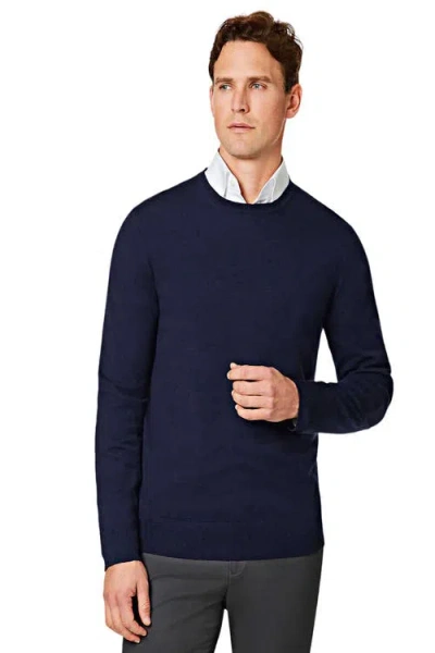 Charles Tyrwhitt Pure Merino Crew Neck Sweater In Navy