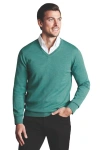 Charles Tyrwhitt Men's  Merino V-neck Sweater In Aqua Green