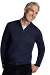 Charles Tyrwhitt Pure Merino Zip Neck Sweater In Ink Blue