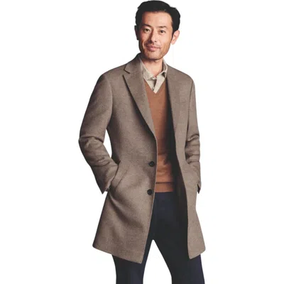 Charles Tyrwhitt Pure Wool Overcoat In Neutral