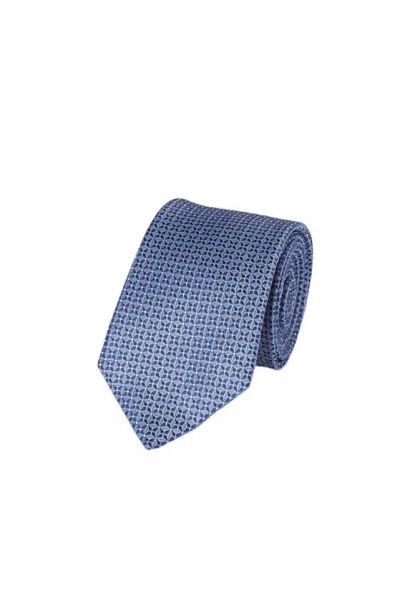 Charles Tyrwhitt Semi Plain Silk Stain Resistant Pattern Tie In Blue