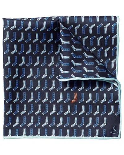 Charles Tyrwhitt Silk Pocket Square In Blue