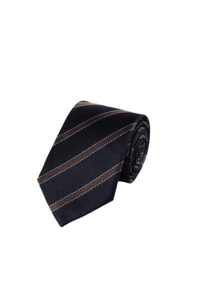 Charles Tyrwhitt Silk Stripe Tie In Blue