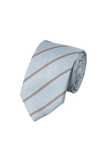 Charles Tyrwhitt Silk Stripe Tie In Ice Blue