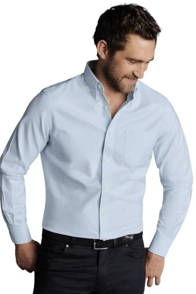Charles Tyrwhitt Slim Fit Button-down Collar Non-iron Stretch Oxford Shirt In Sky Blue