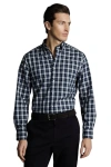 Charles Tyrwhitt Slim Fit Button-down Collar Non-iron Stretch Poplin Check Shirt In Blue