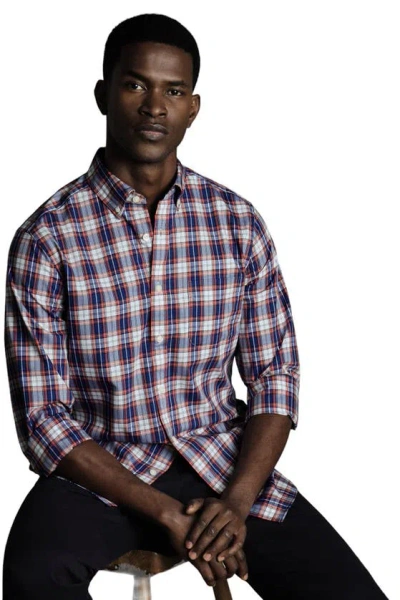CHARLES TYRWHITT CHARLES TYRWHITT SLIM FIT BUTTON-DOWN COLLAR NON-IRON STRETCH POPLIN CHECK SHIRT
