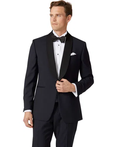 Charles Tyrwhitt Slim Fit Collar Dinner Wool Suit Jacket In Black