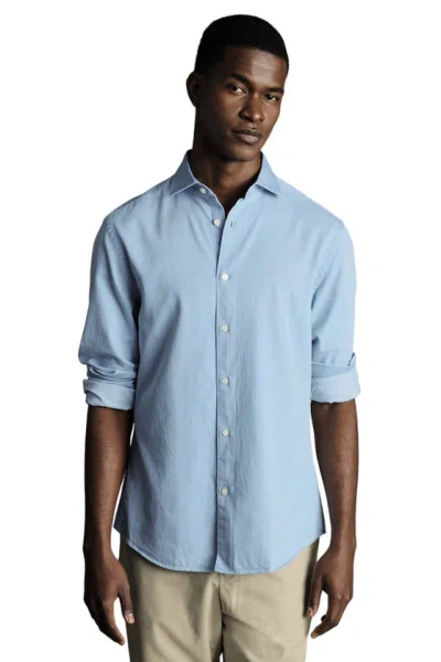 Charles Tyrwhitt Slim Fit Cutaway Collar Denim Shirt In Light Blue