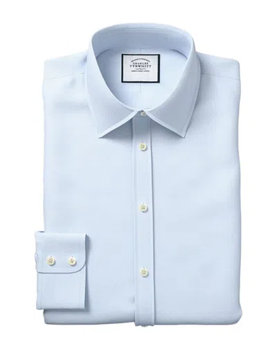 Charles Tyrwhitt Slim Fit Egyptian Lattice Weave Shirt In Blue
