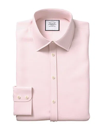 Charles Tyrwhitt Slim Fit Egyptian Lattice Weave Shirt In Pink
