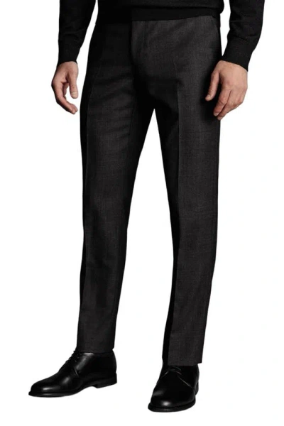 Charles Tyrwhitt Slim Fit End On End Ultimate Performance Suit Trouser In Charcoal Grey