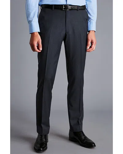 Charles Tyrwhitt Slim Fit Herringbone Suit Trouser In Black
