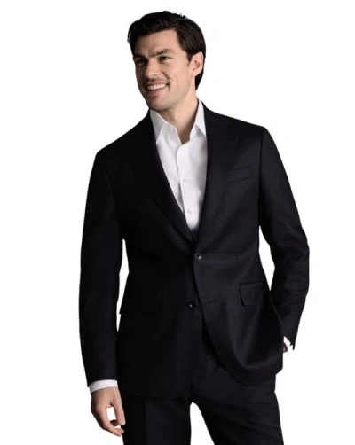 Charles Tyrwhitt Slim Fit Italian Flannel Suit Jacket In Blue