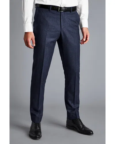 Charles Tyrwhitt Slim Fit Italian Wool Flannel Trouser In Blue