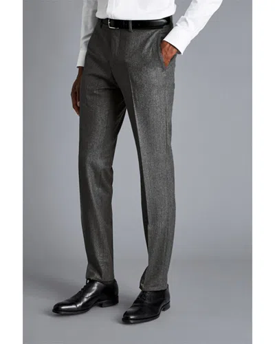 Charles Tyrwhitt Slim Fit Italian Wool Flannel Trouser In Gray