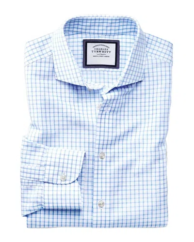 Charles Tyrwhitt Slim Fit Linen-blend Shirt In Blue