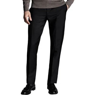 Charles Tyrwhitt Slim Fit Natural Stretch Twill Suit Pants In Black