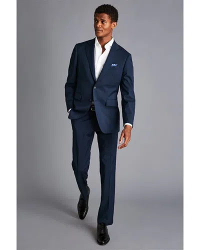 Charles Tyrwhitt Slim Fit Pindot Travel Wool Suit Jacket In Blue