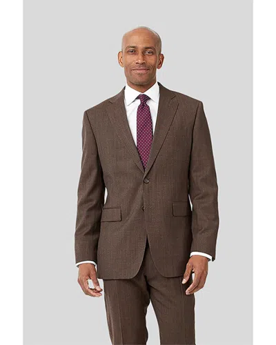 Charles Tyrwhitt Slim Fit Semi-plain Wool Suit Jacket In Brown