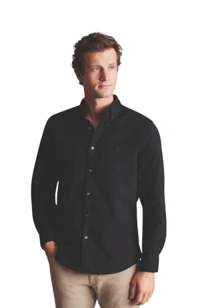 Charles Tyrwhitt Stretch Washed Oxford Shirt In Black