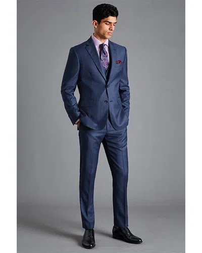 Charles Tyrwhitt Texture Slim Fit Italian Wool Suit Jacket In Blue