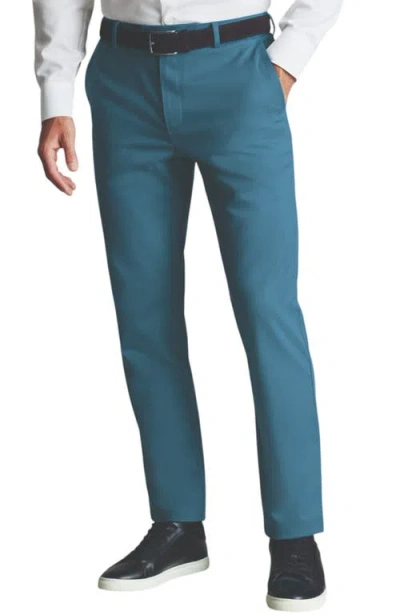 Charles Tyrwhitt Ultimate Non-iron Chinos In Petrol Blue